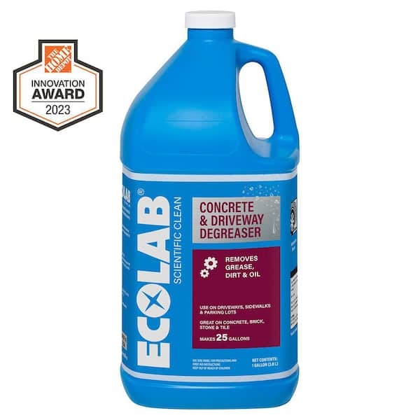 ECOLAB 1 Gal. Concrete and Driveway Degreaser Concentrate Pressure Wash, Dissolves Grease and Buildup on Brick and Tile