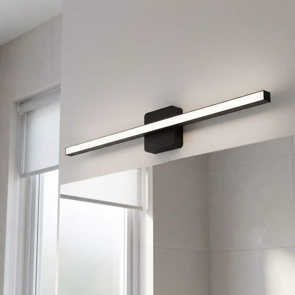 Progress Light Linear Led Progress Lighting Phase 4 Collection 32 in. Matte Black Large Modern ...
