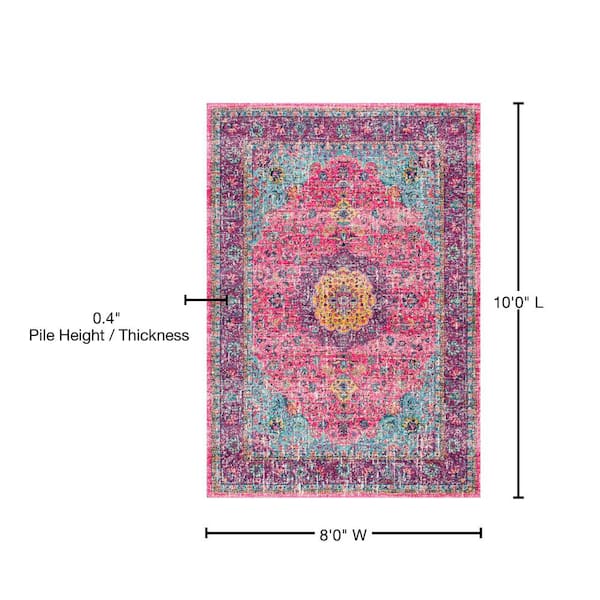 nuLOOM Verona Vintage Persian Pink 8 ft. x 10 ft. Area Rug RZBD07D