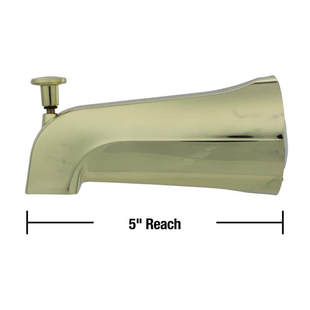 Polished Brass Universal Tub Spout with Diverter