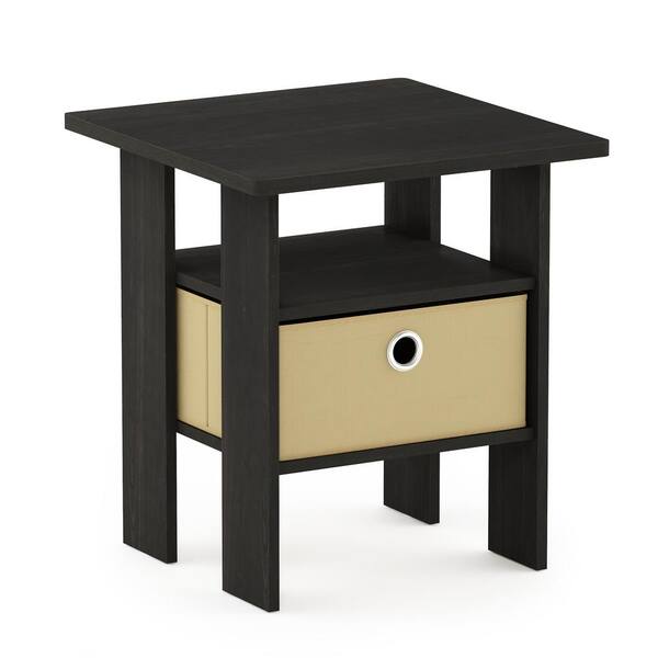 Espresso Set of 2 Petite Furinno 2-11157EX End Table Bedroom Night Stand 