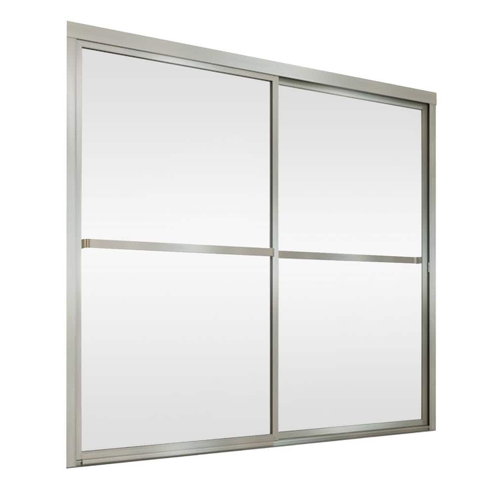 ANGELES HOME 59 in. W x 56 in. H SemiFrameless Double Sliding Shower