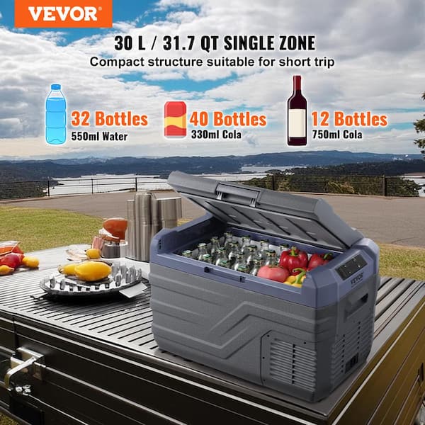 VEVOR Car Refrigerator 12-Volt Car Refrigerator Fridge, 30L