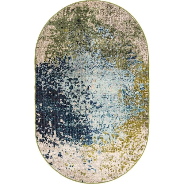 Unique Loom Estrella Vella Blue 3' 3 x 5' 3 Area Rug