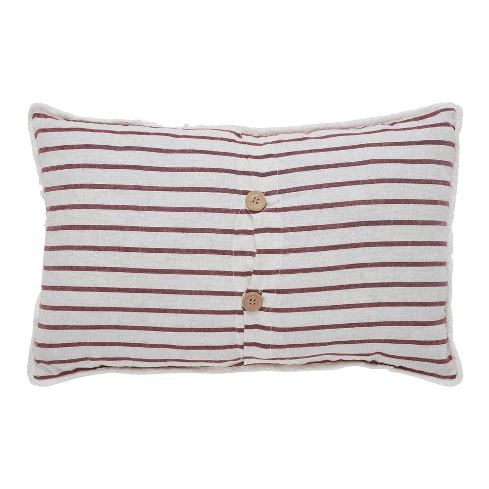Patriotic Red Cream Blue Cotton Blend Throw Pillow