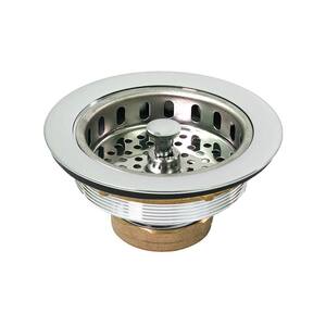 3-1/2 in. - 4 in. HeavyDuty Kitchen Sink Stainless Steell Drain Assembly with Strainer Basket Stopper