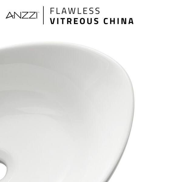 ANZZI Verona Series 23 in. Ceramic Oval Vessel Bathroom Sink Basin