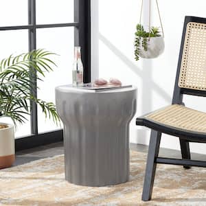 Vesta Dark Gray Round Stone Indoor/Outdoor Accent Table