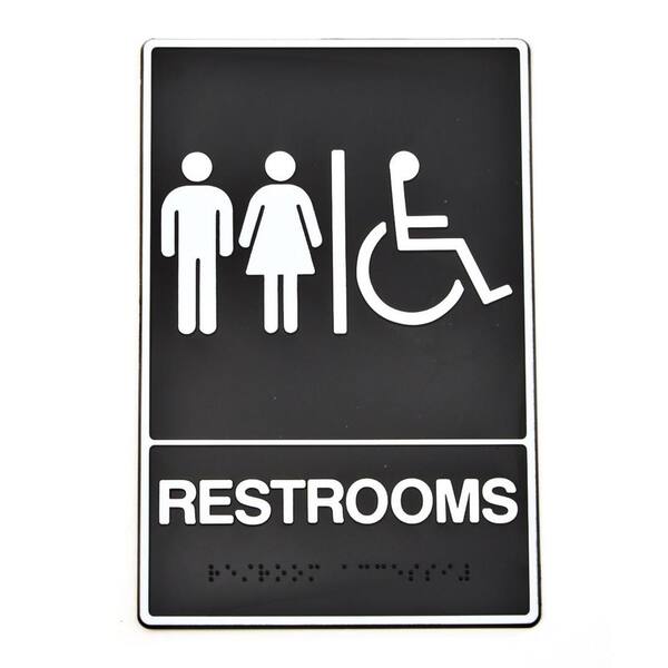HY-KO PRODUCTS DB-5 Unisex Restroom Ada Approved Braille 6" x 9" Sign 