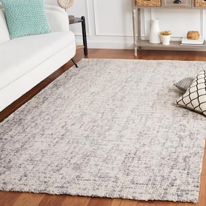 Abstract Gray/Ivory 5 ft. x 8 ft. Contemporary Marble Area Rug