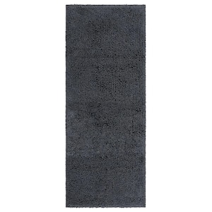 Classic Cotton ll Charcoal 24 in. x 60 in. Gray Cotton Machine Washable Bath Mat