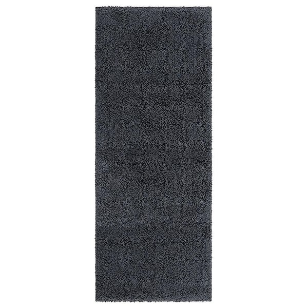 Mohawk Home Classic Cotton ll Charcoal 24 in. x 60 in. Gray Cotton Machine Washable Bath Mat