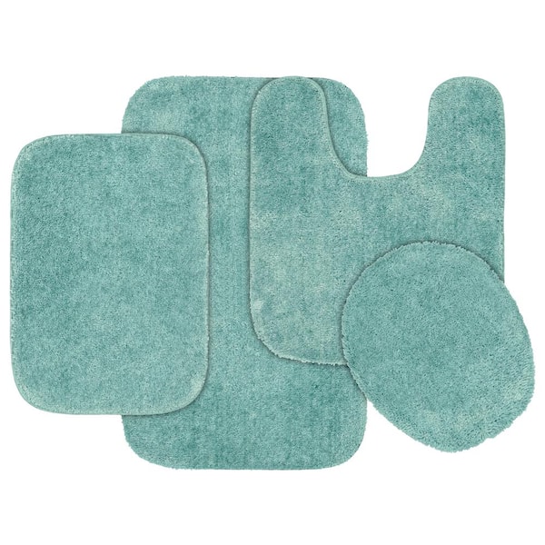 Microfiber Memory Foam Bathmat – Oversized Padded Nonslip Accent Rug for  Bathroom, Kitchen, Laundry Room, Wave Pattern by Somerset Home (Green) 