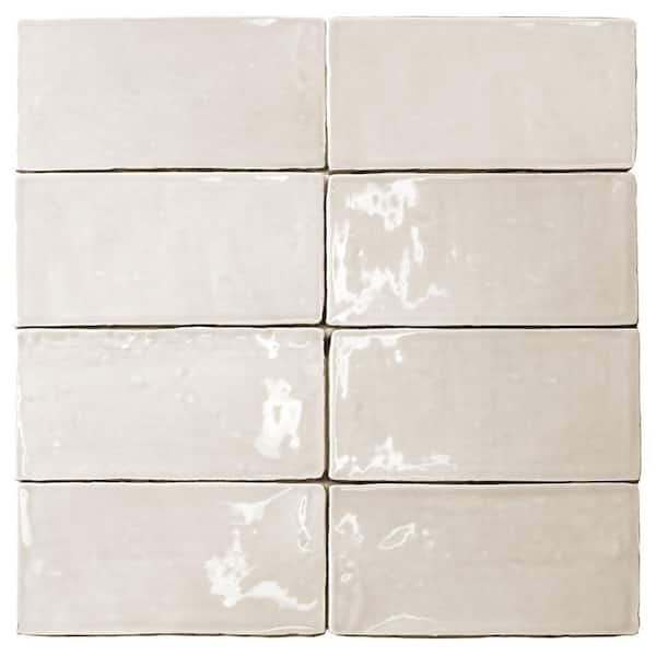 Catalina Vanilla 3 in. x .31 in. Ceramic Wall Tile Sample
