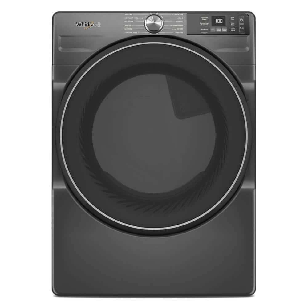 Whirlpool 7.4 cu. ft. vented Front Load Gas Dryer in Volcano Black with Wrinkle Shield Option