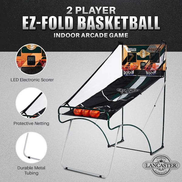 Sports EZ-Fold 2 Player Indoor Arcade Dual Basketball Hoop Shot Game
