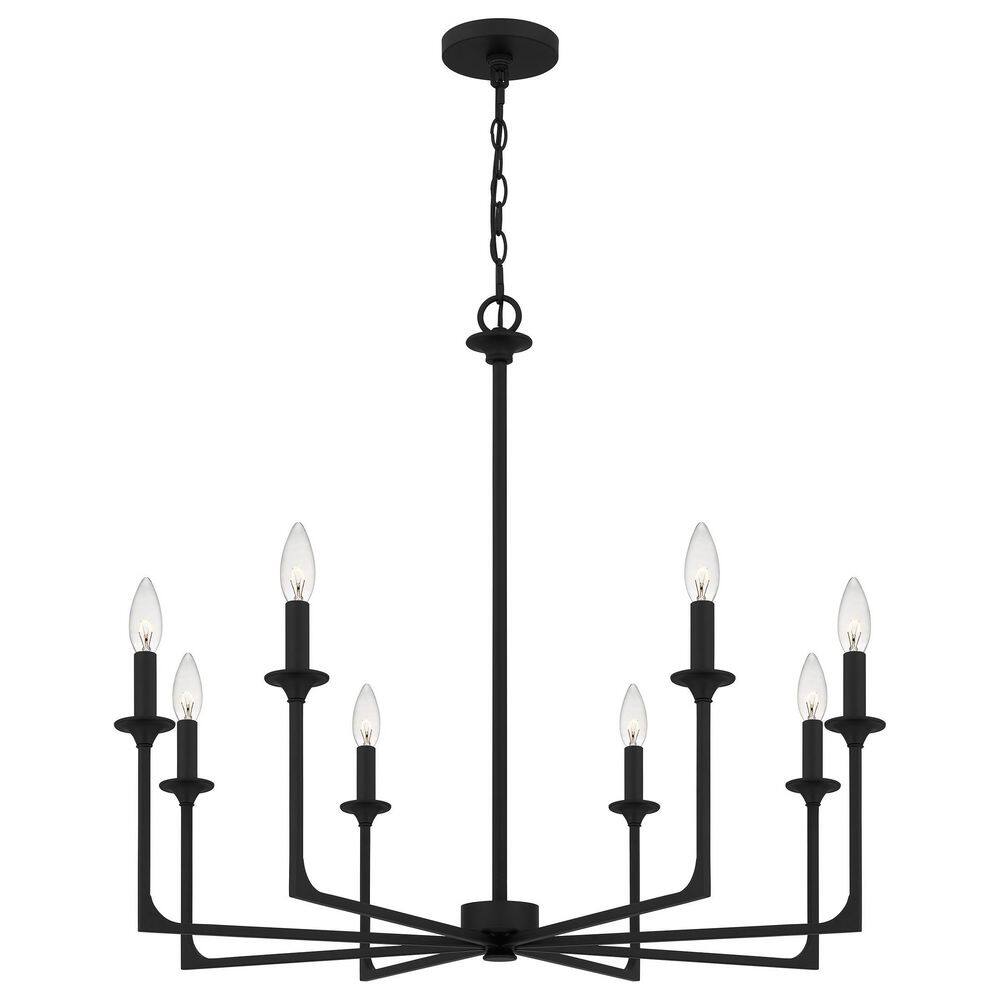 Quoizel Prescott 8-Light Matte Black Candlestick Chandelier PRC5032MBK ...