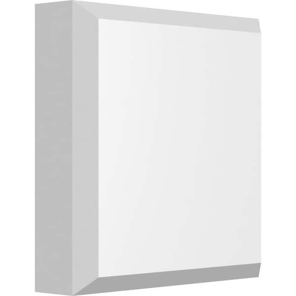 Ekena Millwork 1 in. x 4 in. x 4 in. PVC Standard Sedgwick Rosette with Beveled Edge Moulding