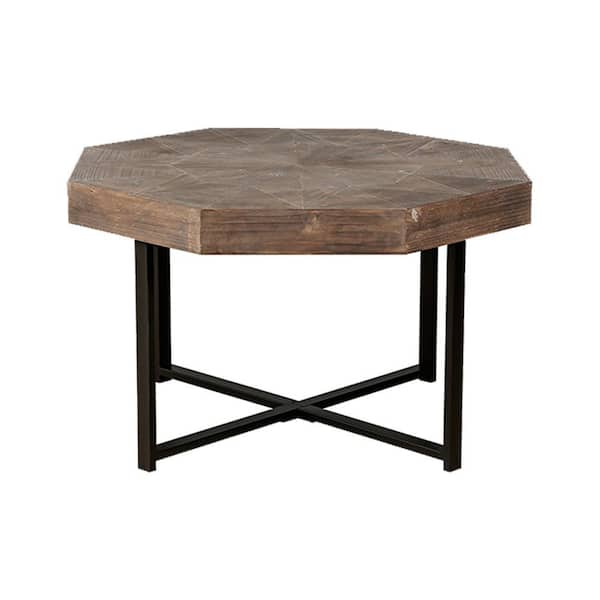 Sudzendf Brown MDF Octagon Outdoor Side Table 1-Piece