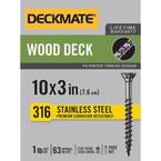 Marine Grade Stainless Steel #10 X 3 in. Wood Deck Screw 1lb (Approximately 63 Pieces)