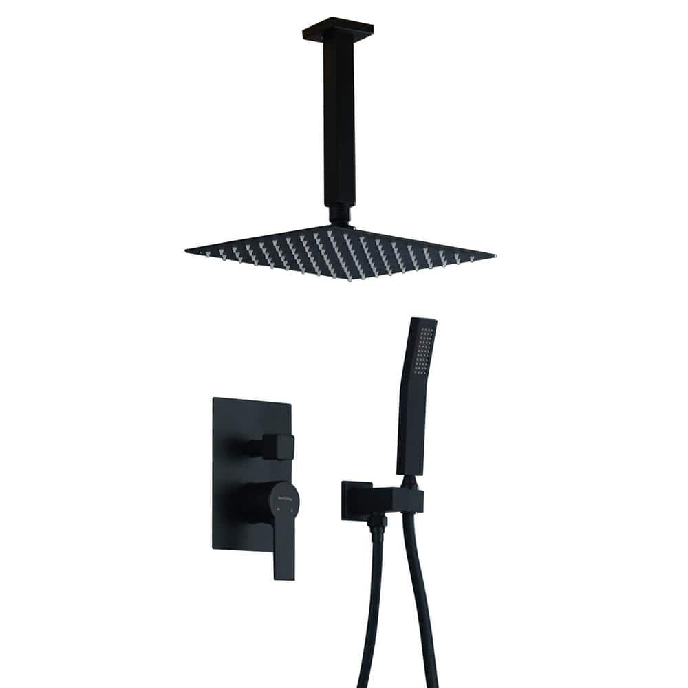 1-Spray Patterns with 2.5 GPM 10 in. Ceiling Mount Dual Shower Heads with P