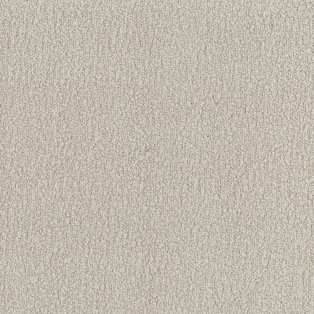 Beige Boucle Fabric Accent Chair with Dark Brown Wood Legs