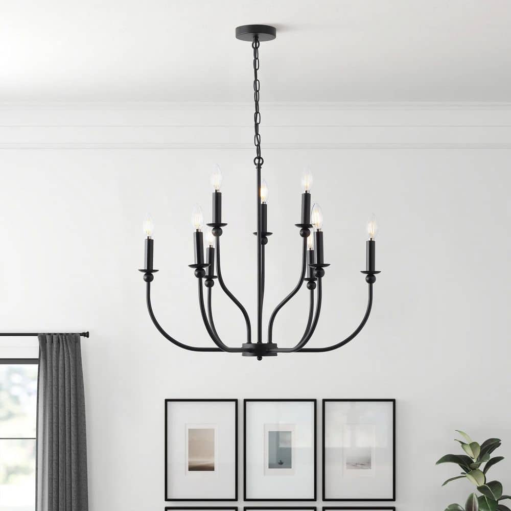 9-Light 27.55 in. Modern Gold Candle Style Chandelier for Living Room Dining Room price history on PriceWatchPro