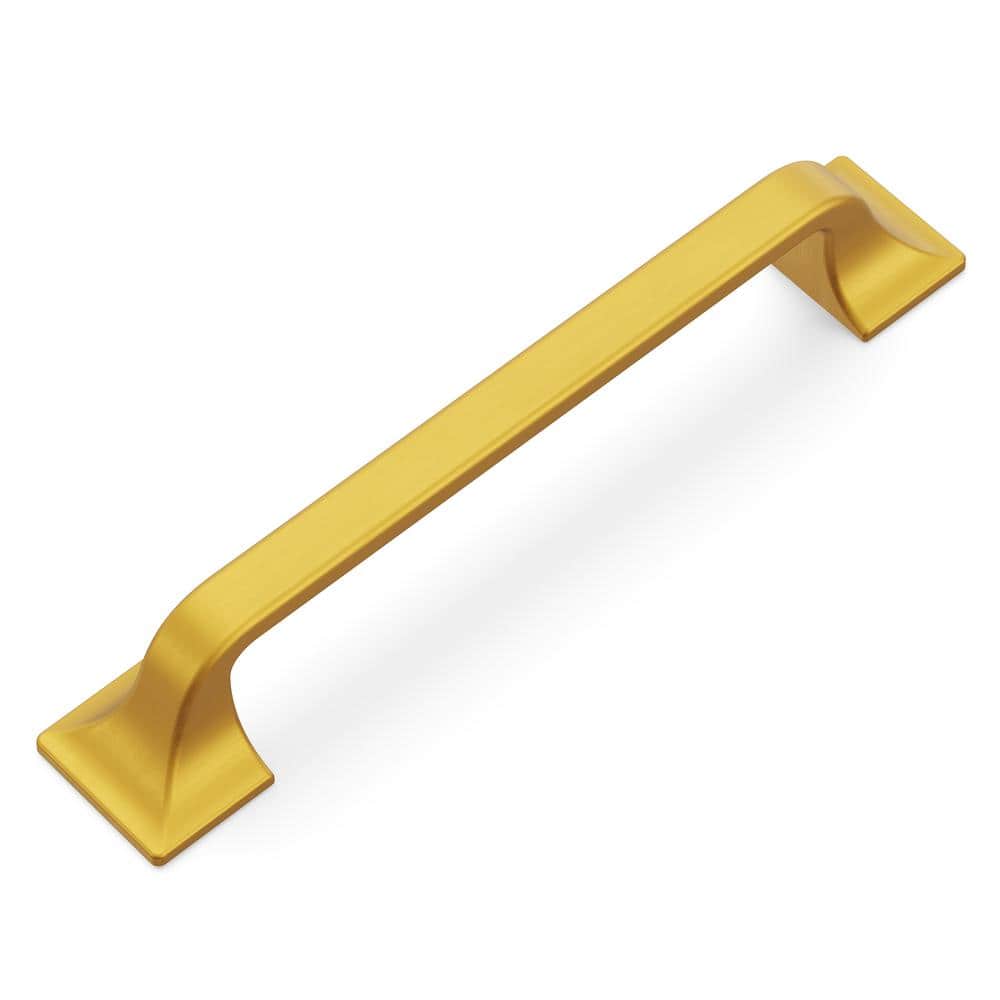 Brushed Golden Brass Modern Farmhouse Cabinet Pulls, 5-1/16"