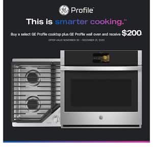 Profile Smart 30 in. Single Electric Wall Oven with Right-Hand Side-Swing Doors and Convection in Stainless Steel