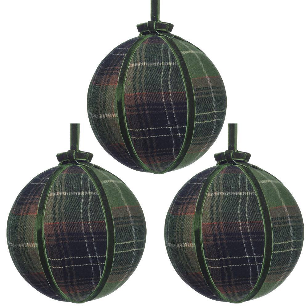 "6"" Plaid Velvet Ball Ornament Set of 3" price history on PriceWatchPro