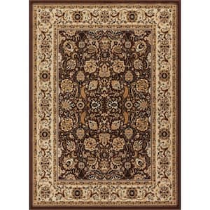Persa Tabriz 5 ft. 3 in. x 7 ft. 3 in. Traditional Oriental Persian Brown Area Rug