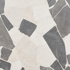 Countryside Flagstone Island Gray 39.37 in. x 39.37 in. Honed Marble Mosaic Floor and Wall Tile (10.76 sq. ft./Each)