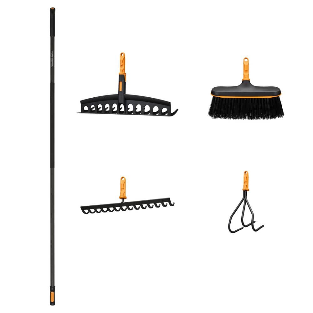 5-Piece OneClick Pole, Soil Rake, Universal Rake, Broom, & Cultivator Garden Tool Set, Yard & Landscaping Tool System price history on PriceWatchPro