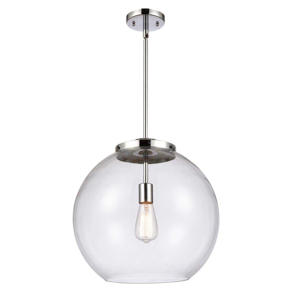 Athens 60-Watt 1-Light Polished Chrome Shaded Mini Pendant Light with Clear Glass price history on PriceWatchPro