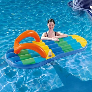 Beach Striped Flip Flop 71 in. Inflatable Pool Float