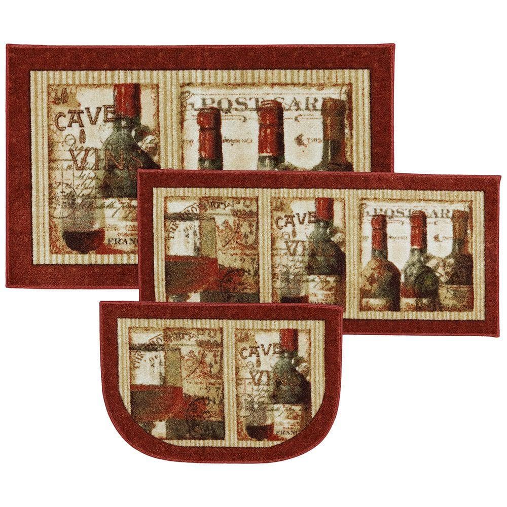 Garland Rug Town Square 18 in.x30 in. Kitchen Slice Rug Chili Red
