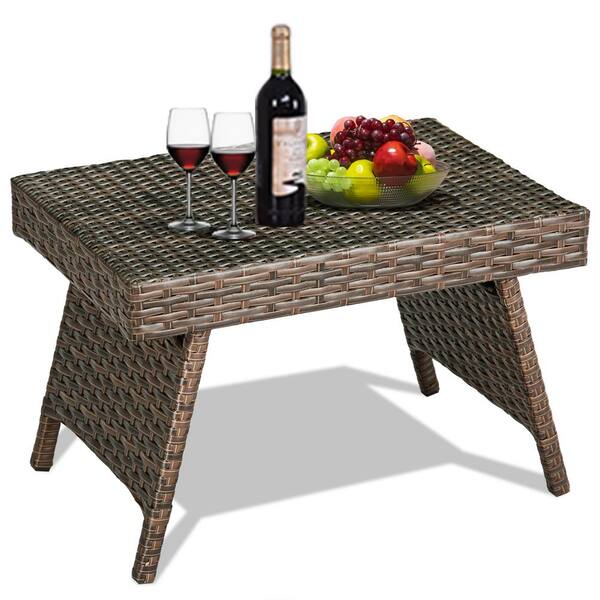 staples folding rattan coffee table