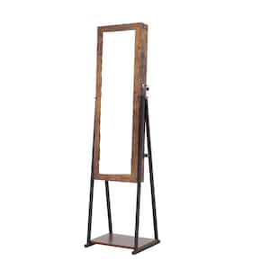 Fashion Simple Antique Gray Jewelry Armoire with Full Length Mirror and Light (60.6 in. x 15.8 in. x 14.1 in.)