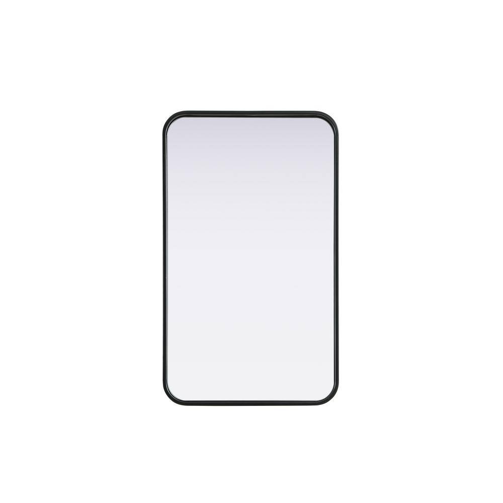 Timeless Home Black 18 in. W x 30 in. H Contour Wall Mirror
