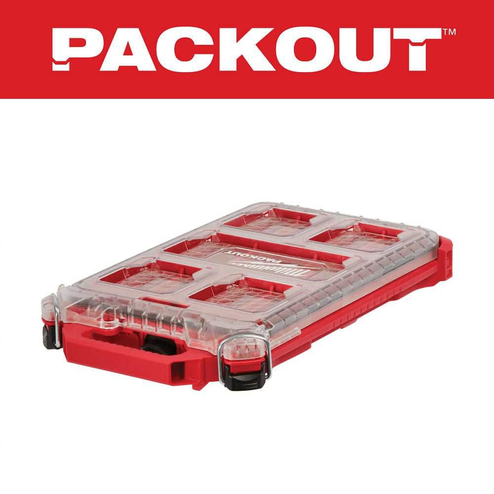Milwaukee PACKOUT 5-Compartment Low-Profile Compact Small Parts Organizer 48-22-8436