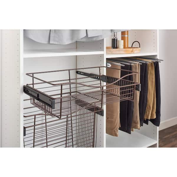 14 Inch Deep Closet or Kitchen Cabinet Heavy-Gauge Wire Baskets w/  Full-Extension Slides by Rev-A-Shelf