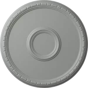 19-3/4" x 1-3/8" Pessa Bead and Barrel Urethane Ceiling Medallion (Fits Canopies upto 5"), Primed White