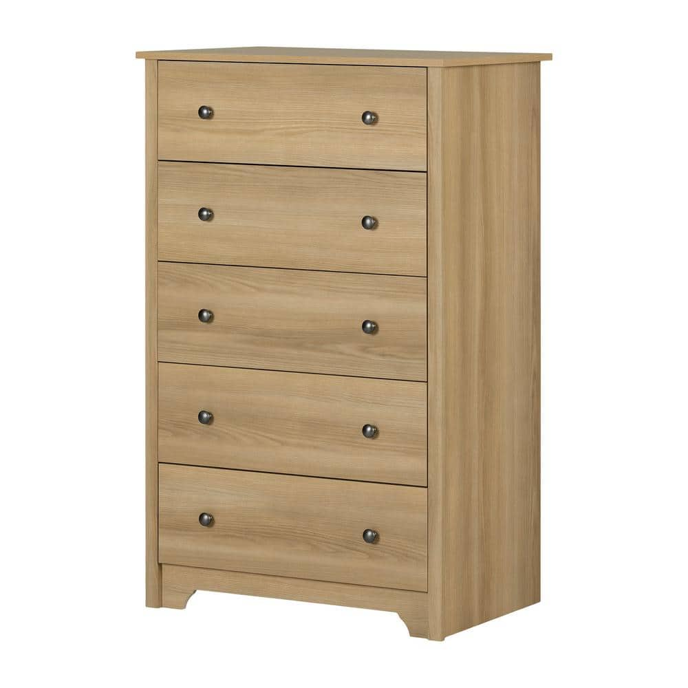 South Shore Vito Natural Ash 5-Drawer 31.25 in. Chest of Drawers