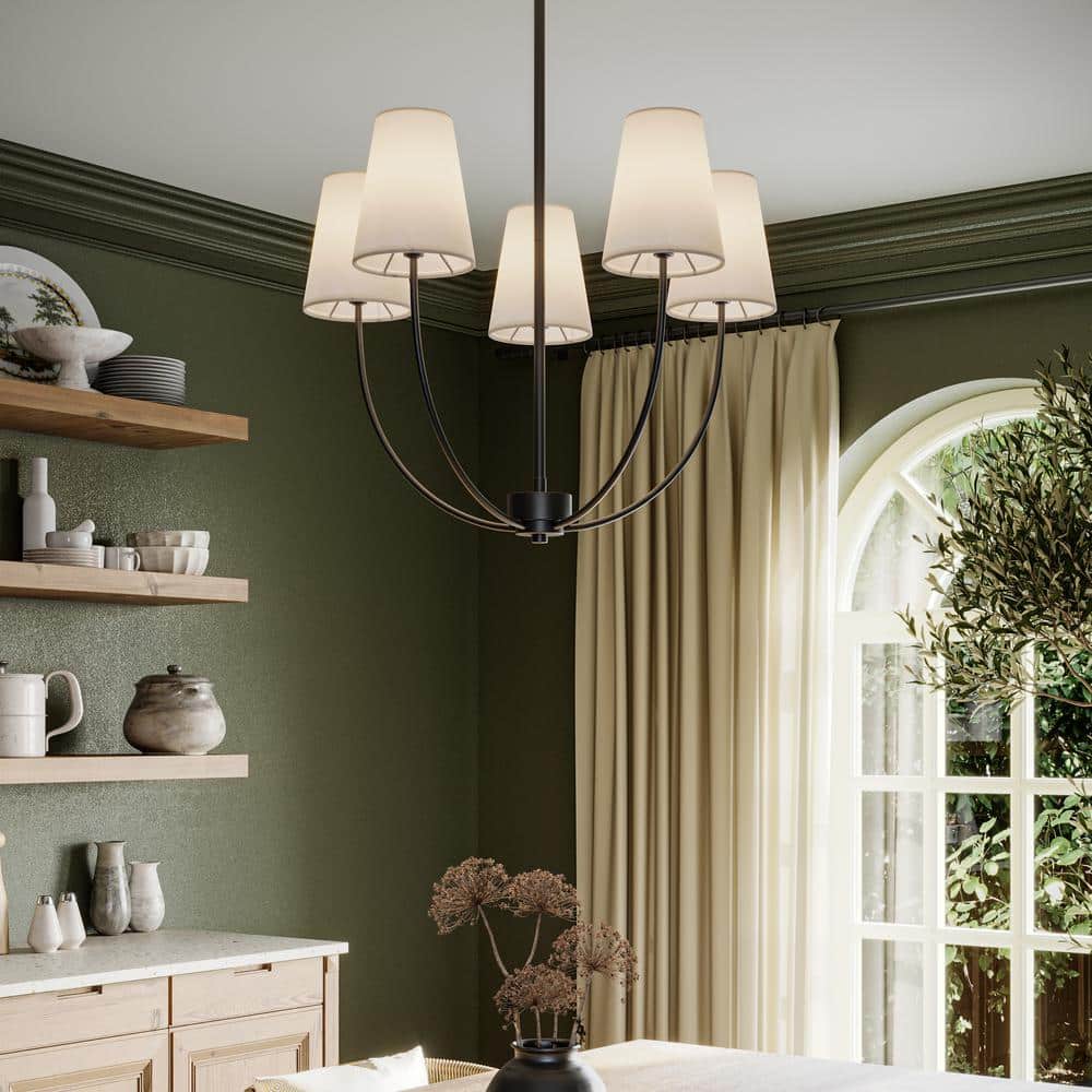 Avec 26.125 in. 5-Light Matte Black Contemporary Chandelier price history on PriceWatchPro