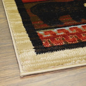 Lodge King Red Pine Claret 2 ft. x 8 ft. Lodge Area Rug