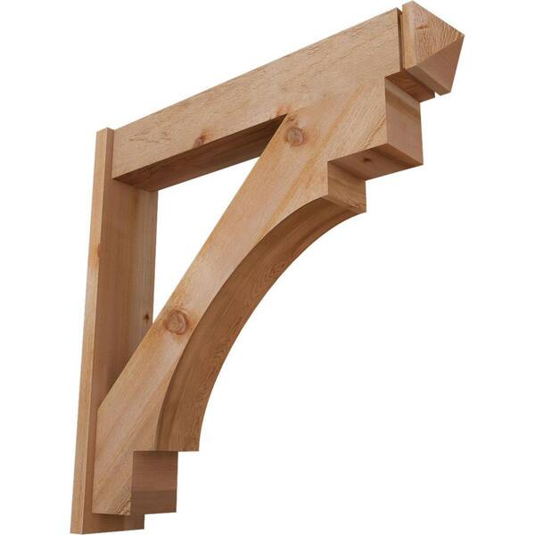 Ekena Millwork 8 in. x 44 in. x 44 in. Western Red Cedar Merced Arts and Crafts Rough Sawn Outlooker