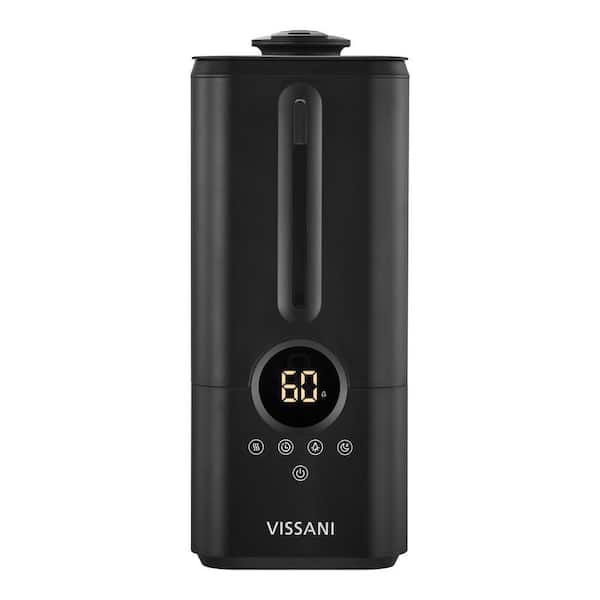 1.5 Gal. Ultrasonic Humidifier 360 ° Turning Dual Nozzle Cool Mist for Medium Room in Black