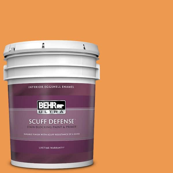 BEHR ULTRA 5 gal. #270B-6 Autumn Orange Extra Durable Eggshell Enamel Interior Paint & Primer