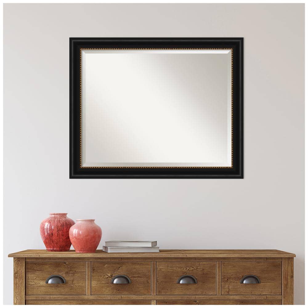Manhattan Black and Gold Rectangular Wall Mirror