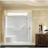 Everyday 60 in. x 36 in. x 76 in. 1-Piece Shower Stall with Left Seat and Center Drain in White